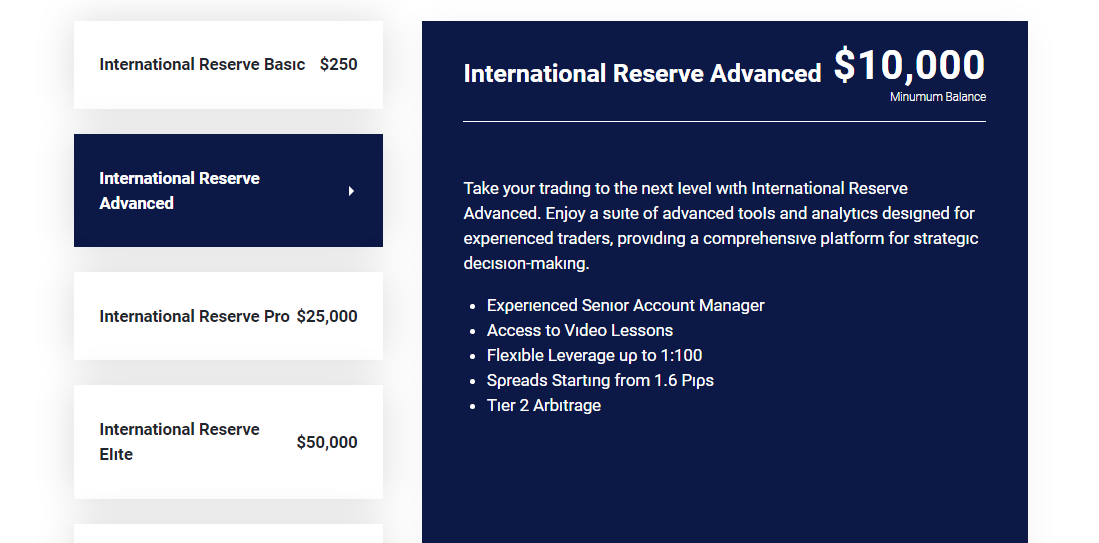 InternationalReserve_account types